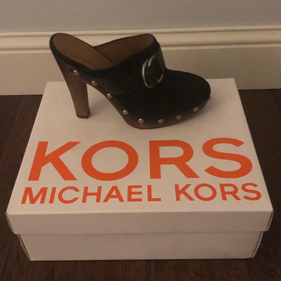 Michael Kors Black Suede Clogs - Picture 2 of 9